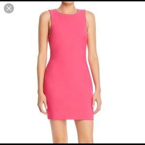 Likely pink square neck sleeveless mini dress